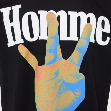 Homme & Femme Twisted Fingers With Infrared Tee (Black) ATONCE2317-1