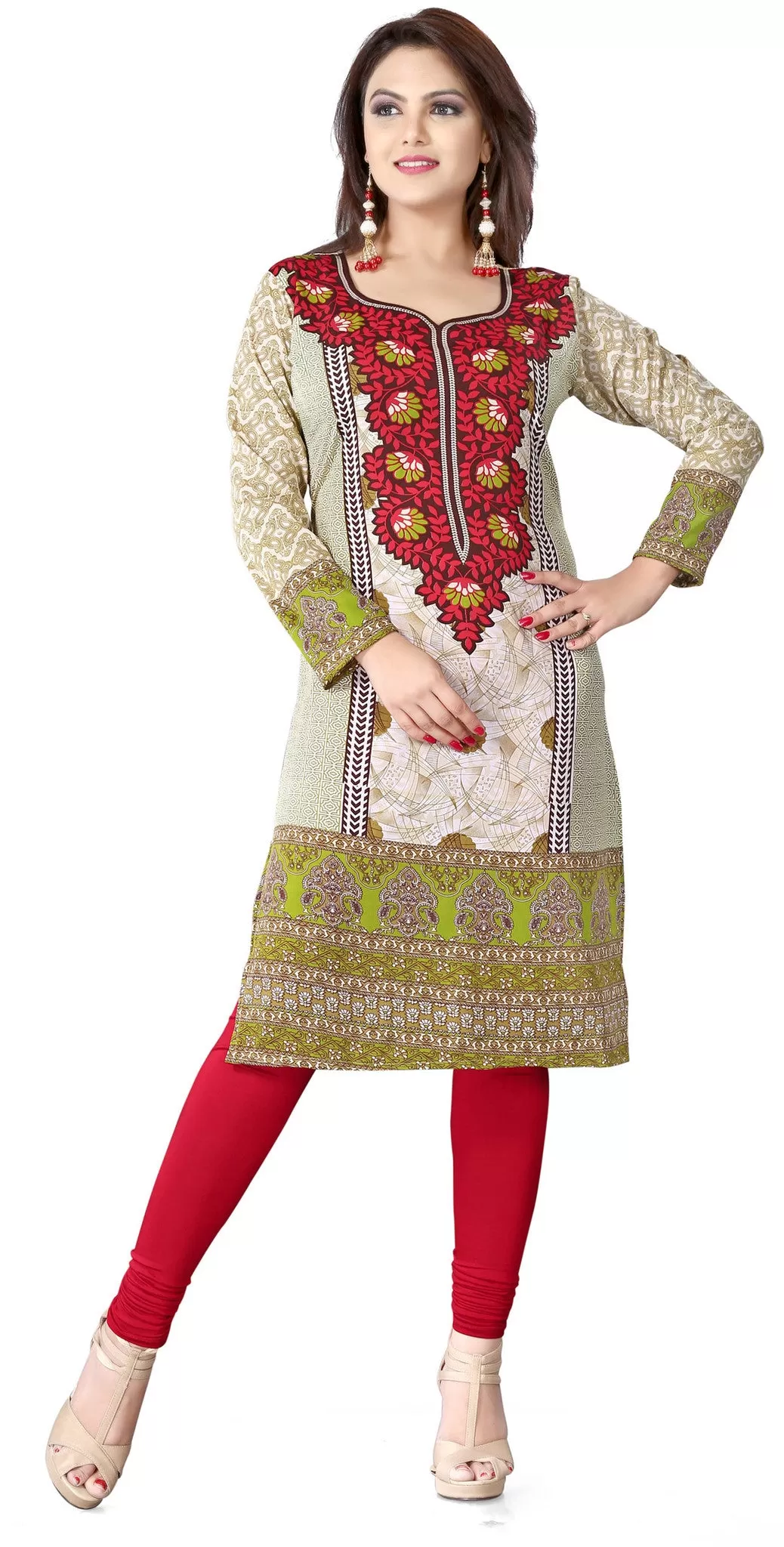 India Tunic Top Kurti Womens Long Blouse Indian Apparel (Maroon)