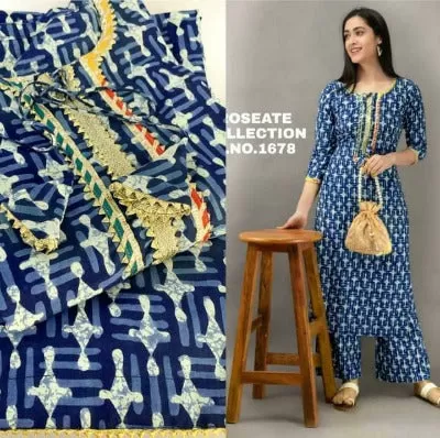 Indigo Blue Kurti Pant set UK Next Day