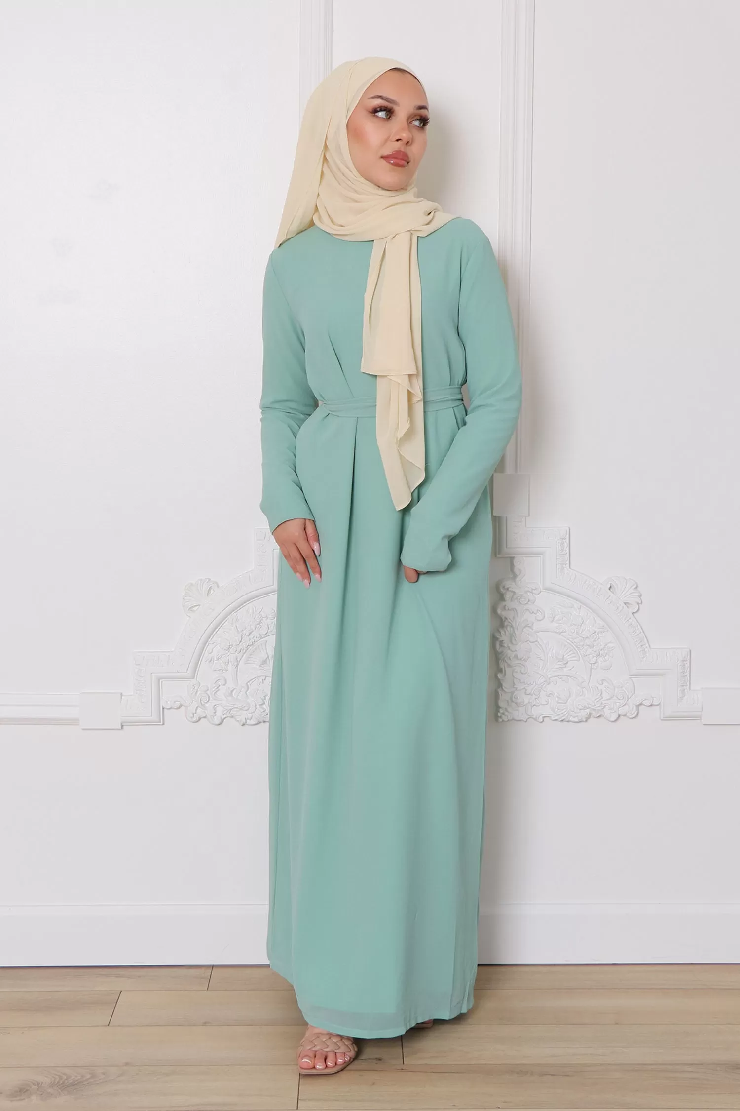 Irene Chiffon Dress- Mint