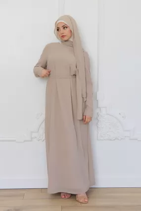 Irene Chiffon Dress- Sand