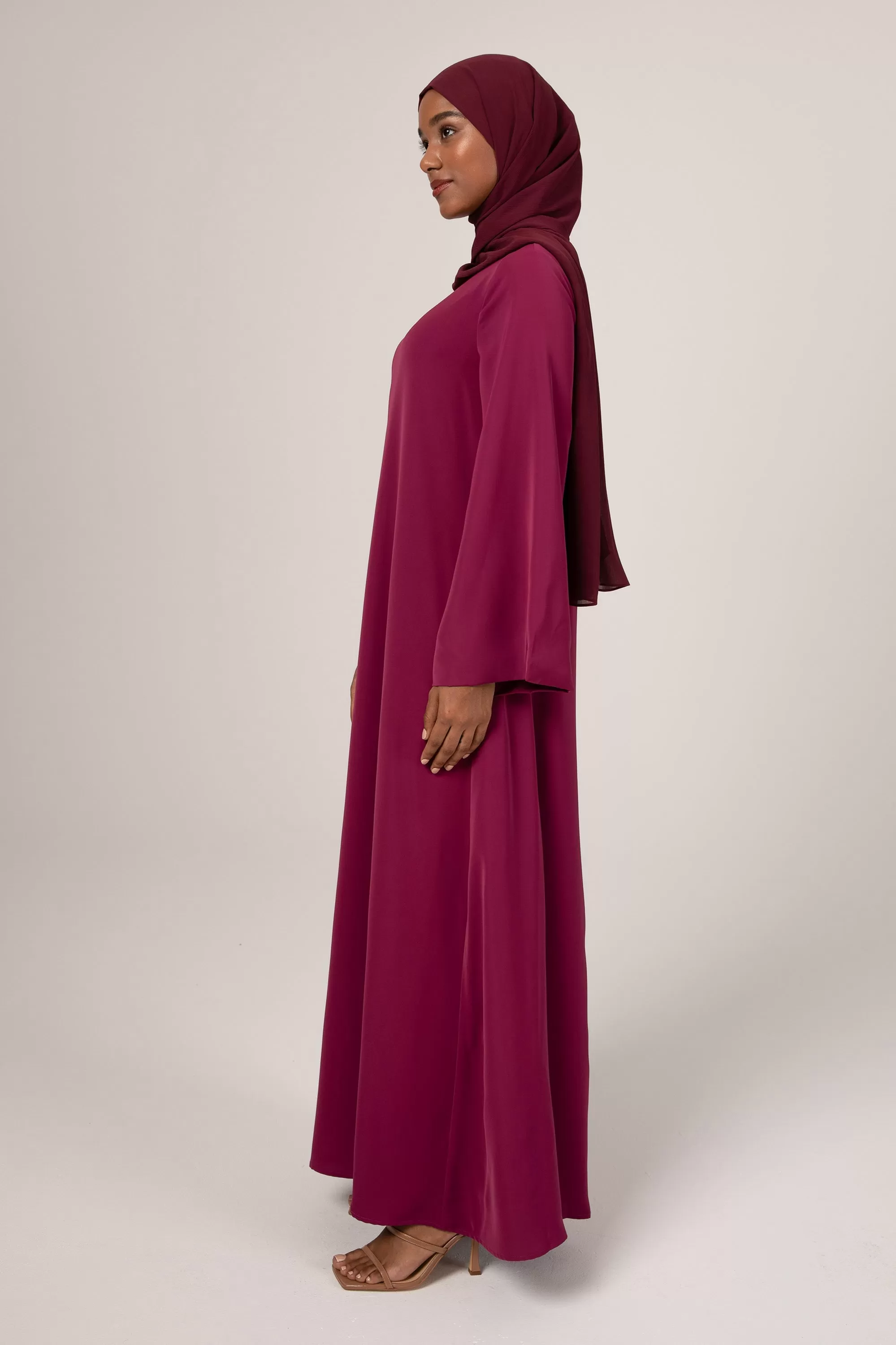 Jenna Flowy Circle Maxi Dress - Deep Purple