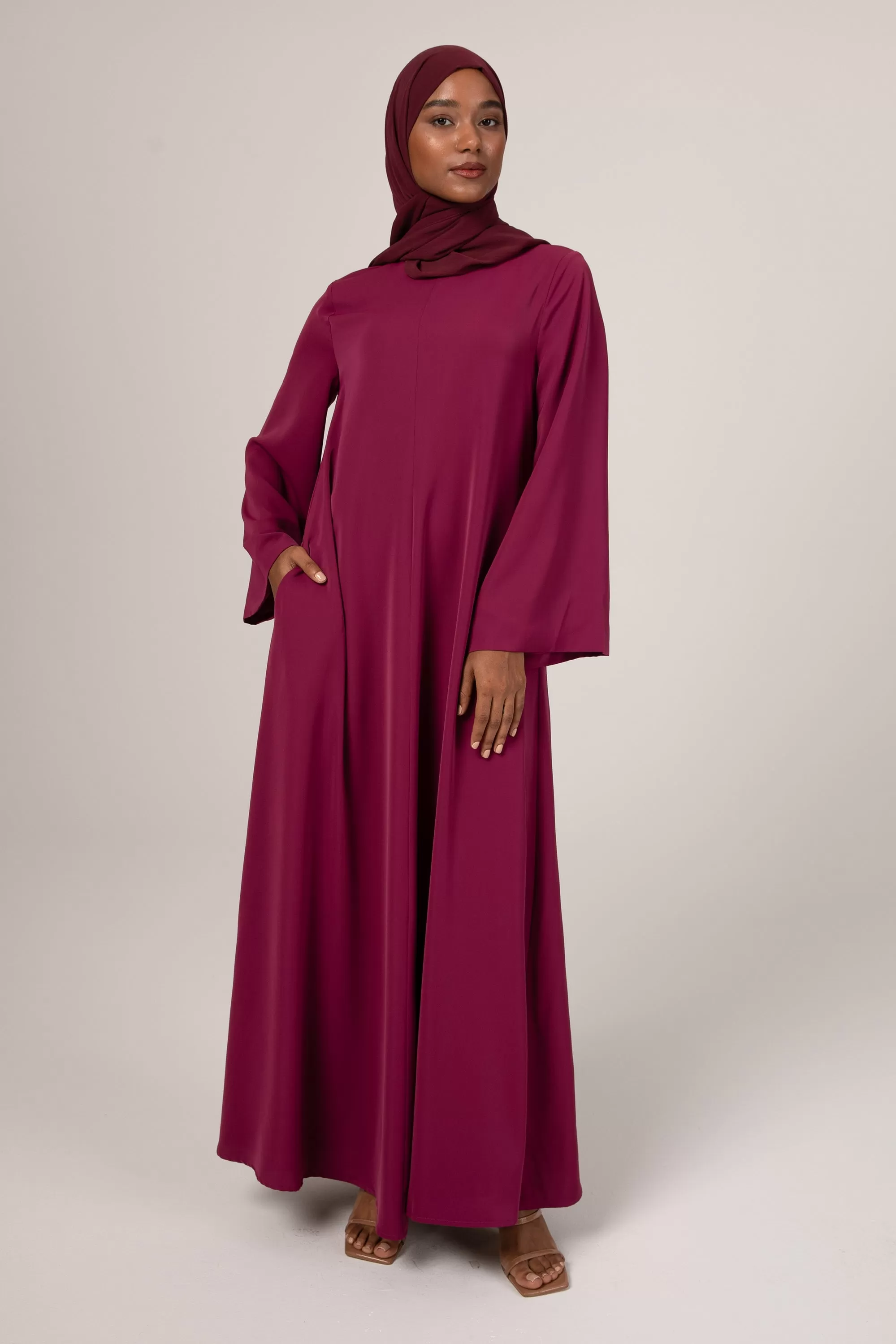 Jenna Flowy Circle Maxi Dress - Deep Purple