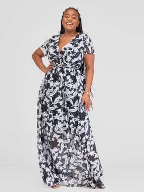 Kakiba Collections Grace Maxi Dress - Black / White