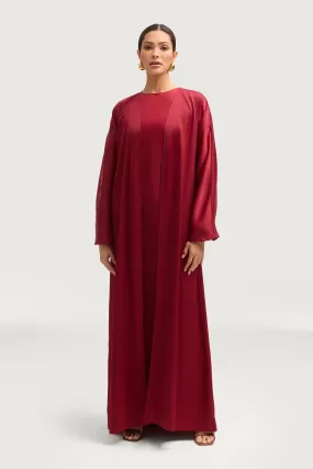 Kamila Open Abaya - Maroon