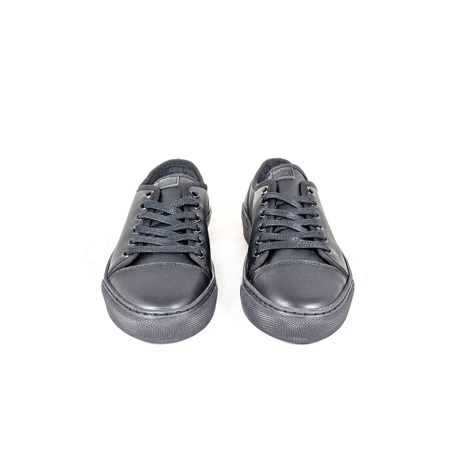 Kanvas Leather Lace Av8 Trainer - Black