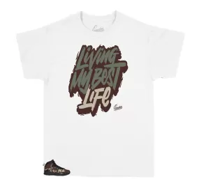 Kids Retro 10 Woodland Camo Shirt - Living Life - White