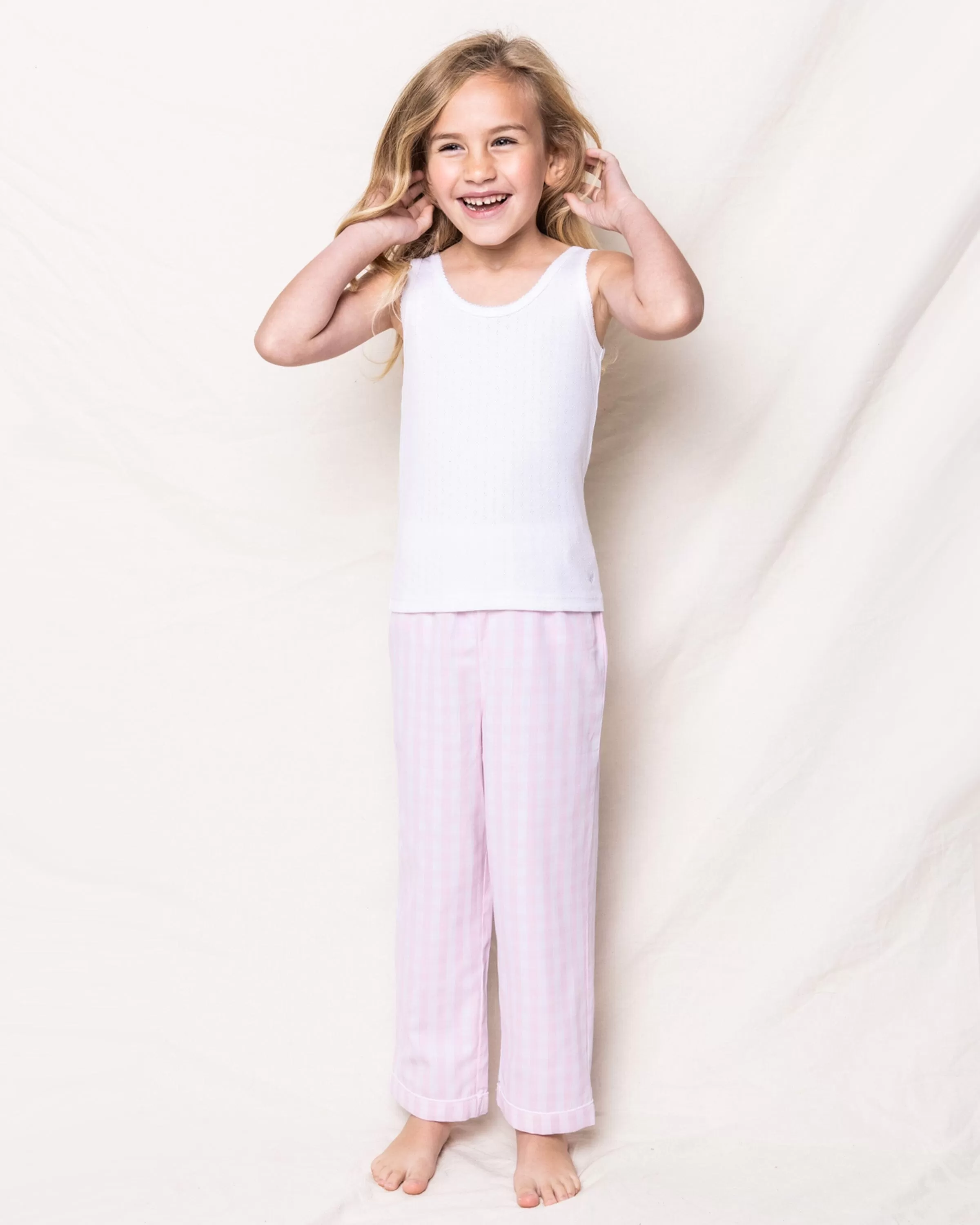 Kid's Twill Pajama Pants | Pink Gingham