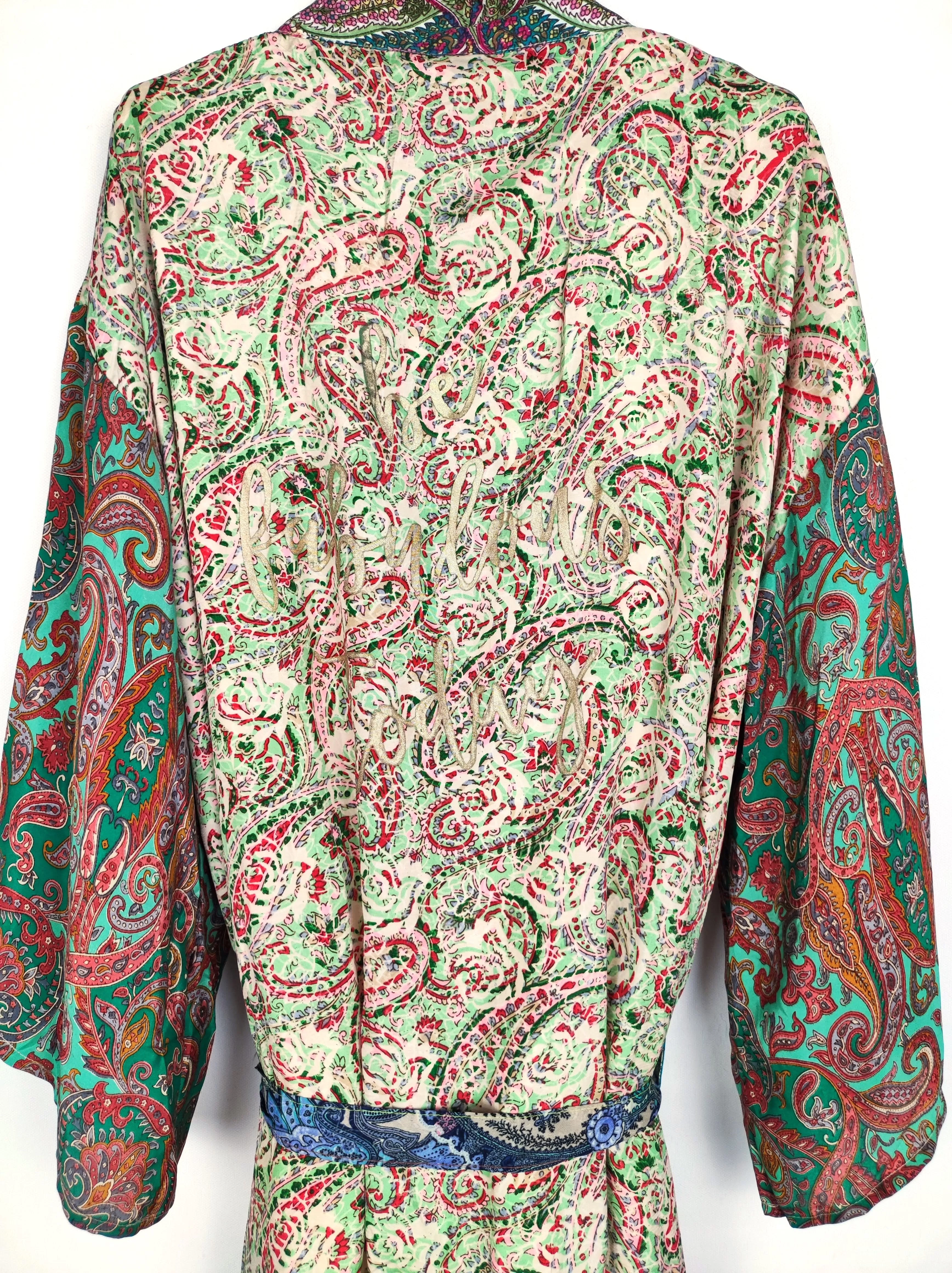 KIMONO "BE FABULOUS TODAY" PAISLEY MULTICOLOR ONE SIZE