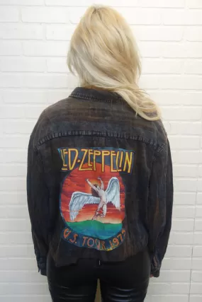 Led Zeppelin Acid Wash Cropped Flannel