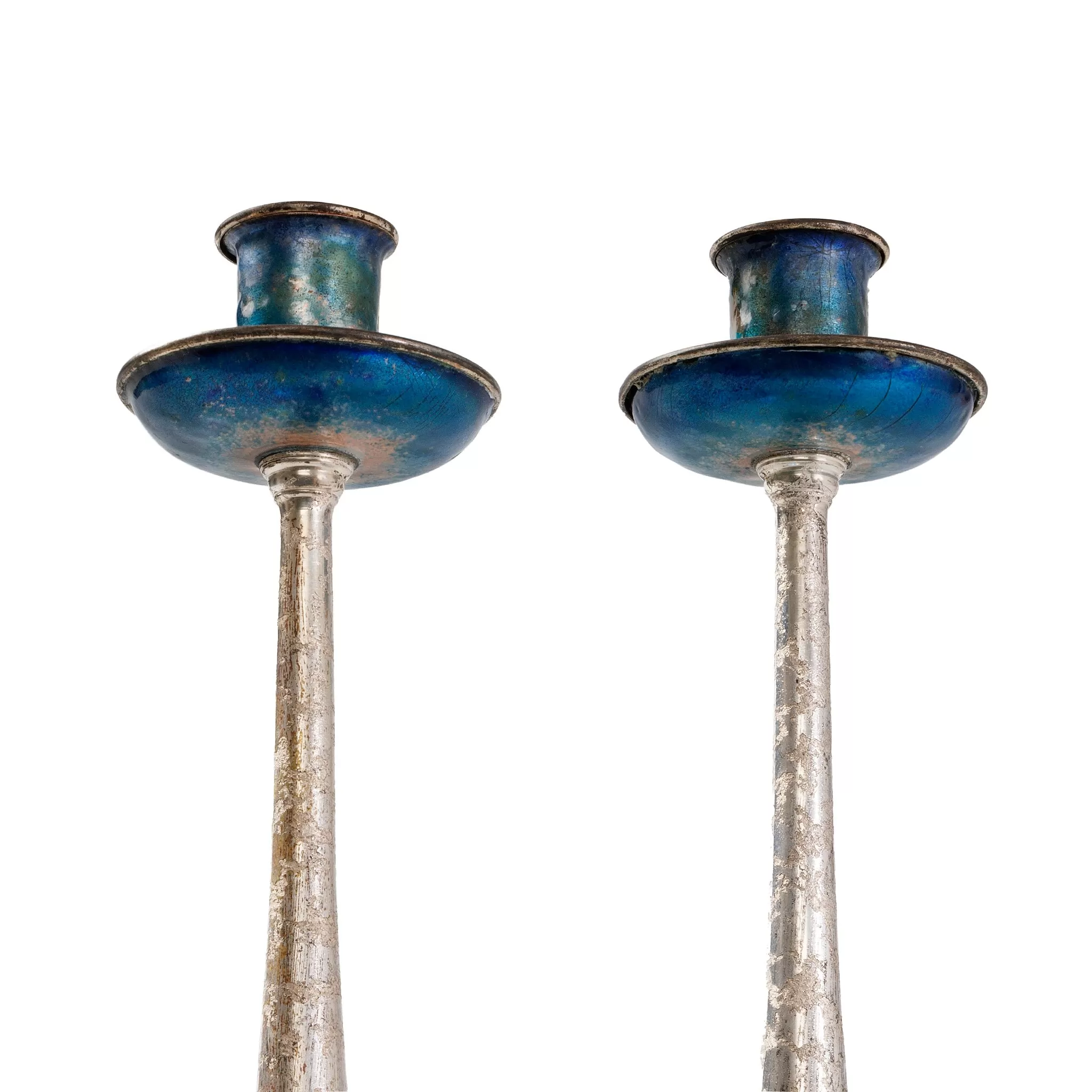 Louis C. Tiffany Furnaces Inc. Enamel Candlesticks