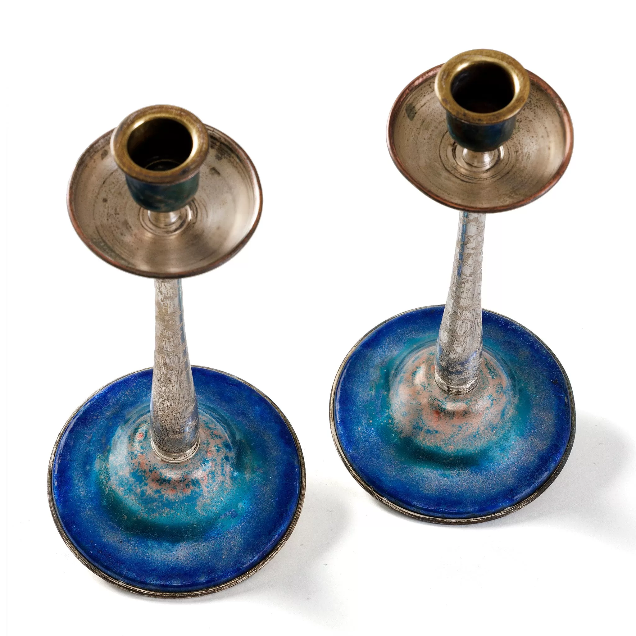 Louis C. Tiffany Furnaces Inc. Enamel Candlesticks