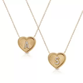 Love Me Initial Necklace in 14k Gold over Sterling Silver