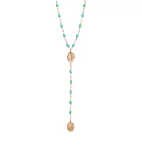 Madone Charm Classic Gigi Lagoon rosary, Rose Gold, 16.5"