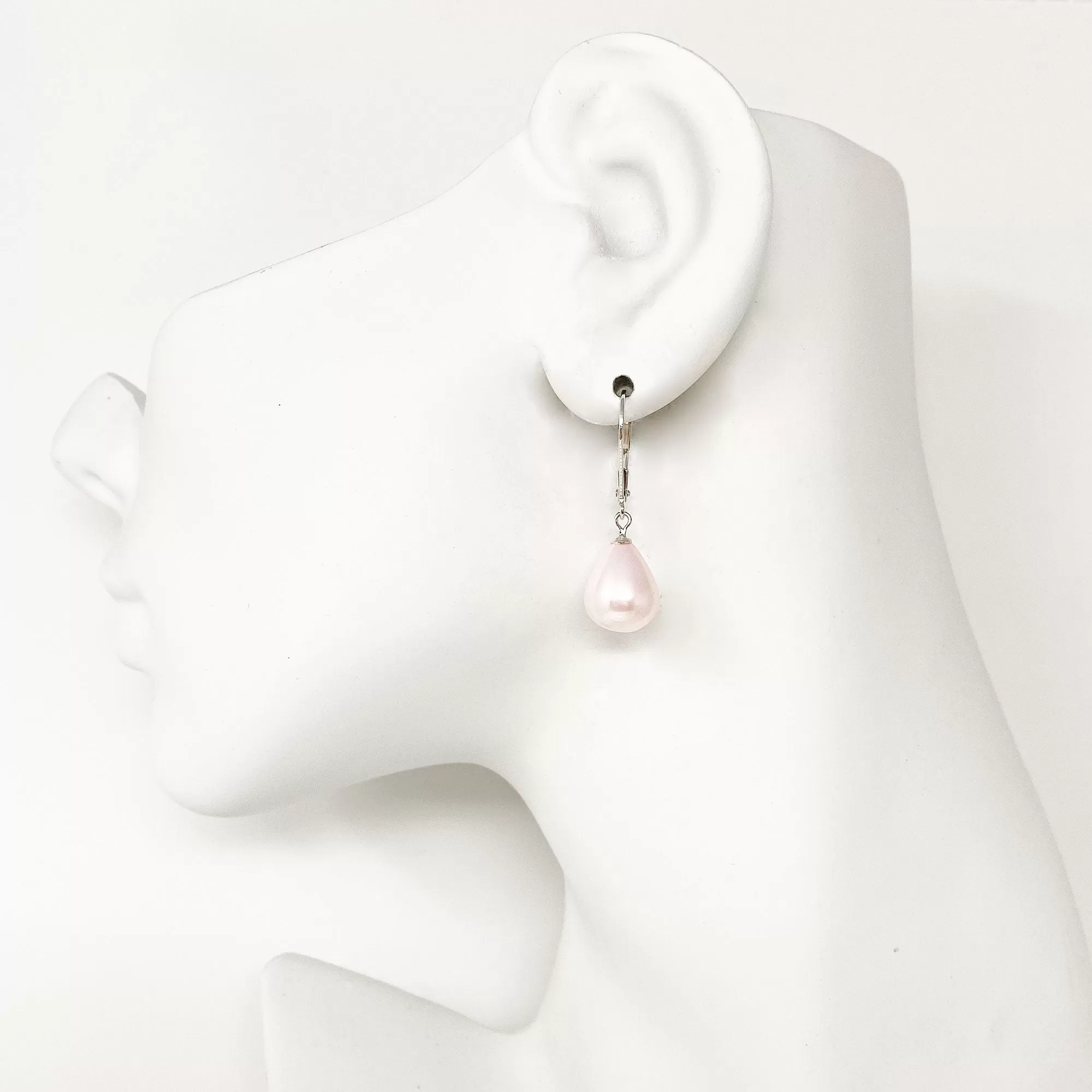 MAGGIE pink mother of pearl teardrop earrings