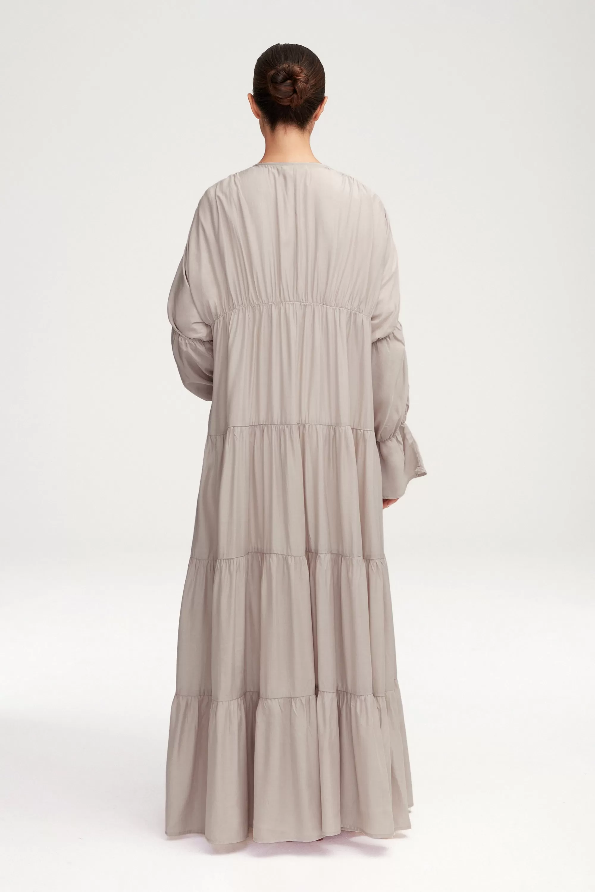 Malika Open Abaya - Cloud