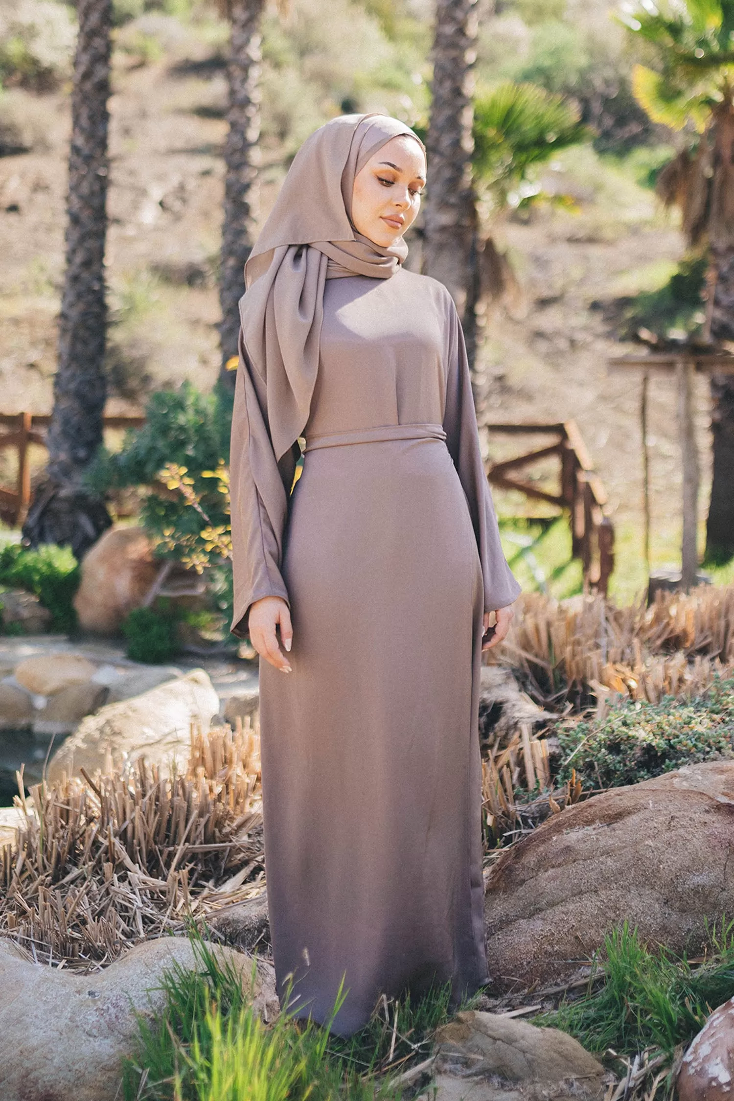 Milah Wrap Abaya- Mink