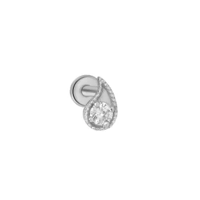 Milgrain Diamond Paisley Flat Back Earring