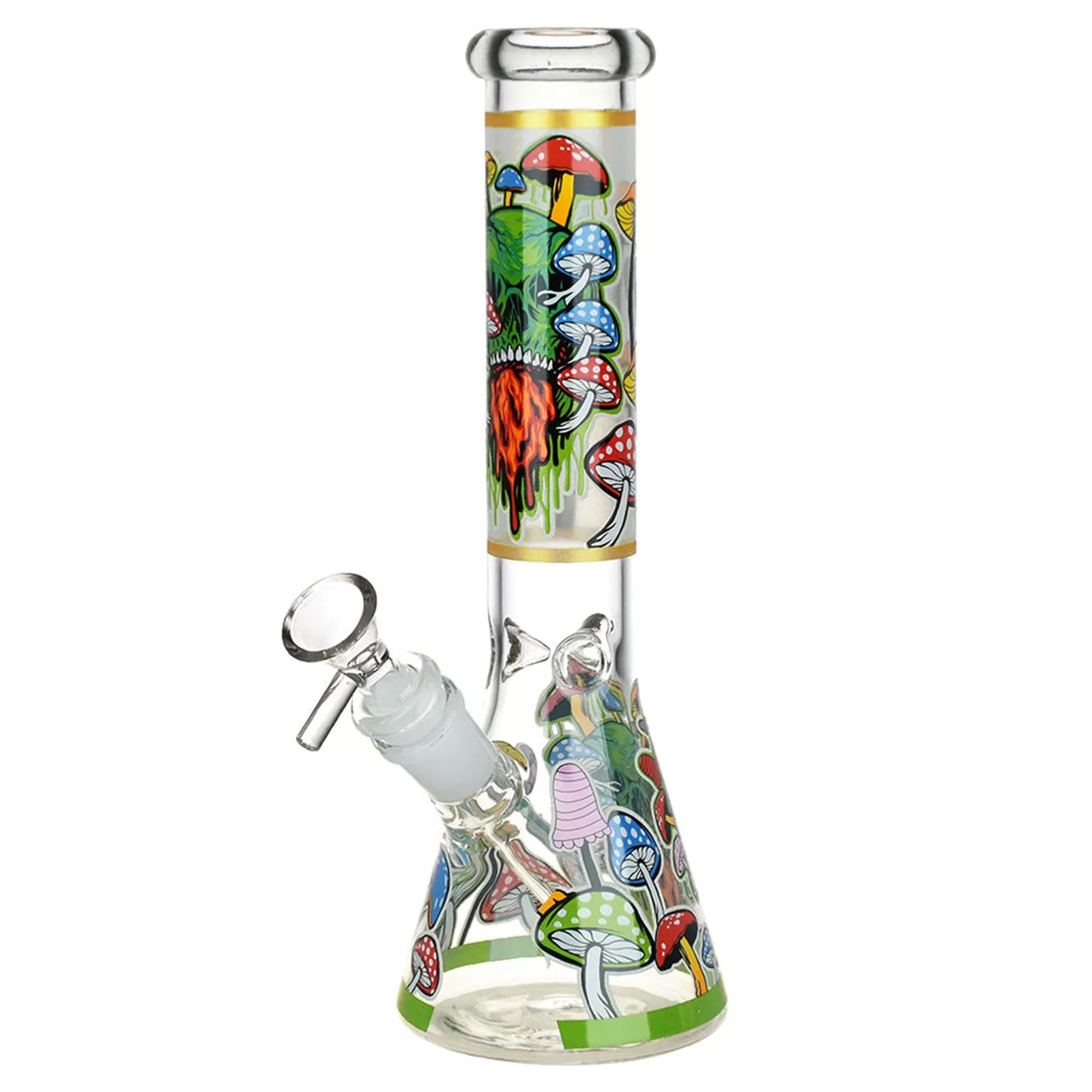 Monsters And Shrooms Beaker Bong Glow In The Dark