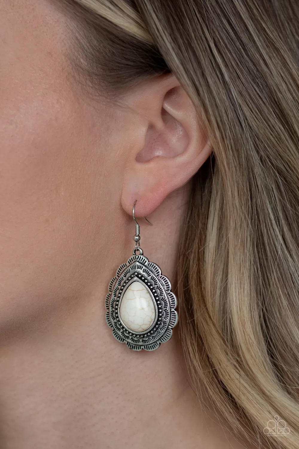 Mountain Mover - White Earring