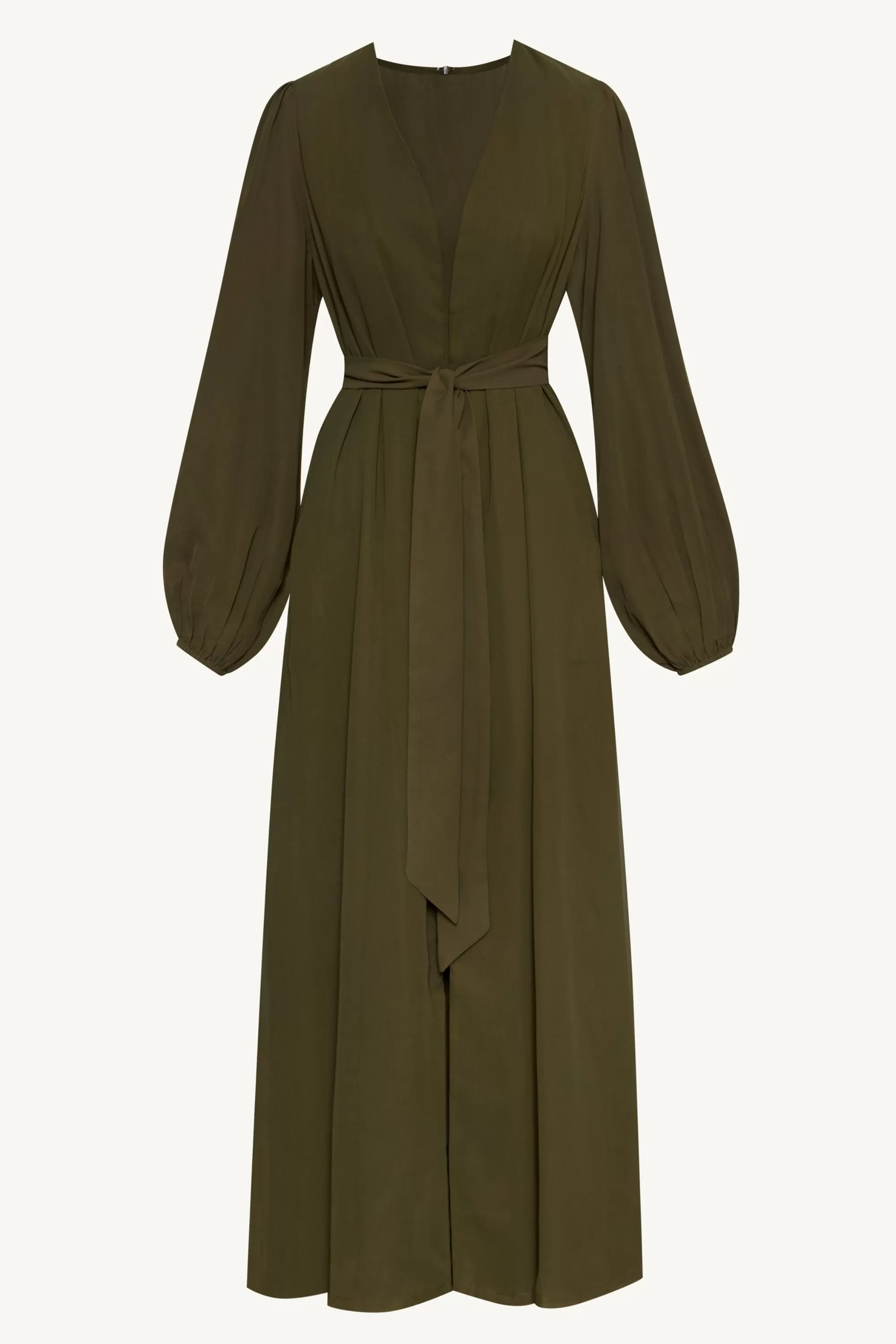 Najma Chiffon Abaya & Dress Set - Olive