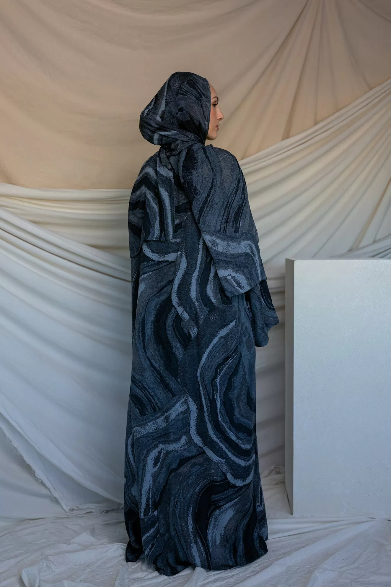 navy sediment abaya