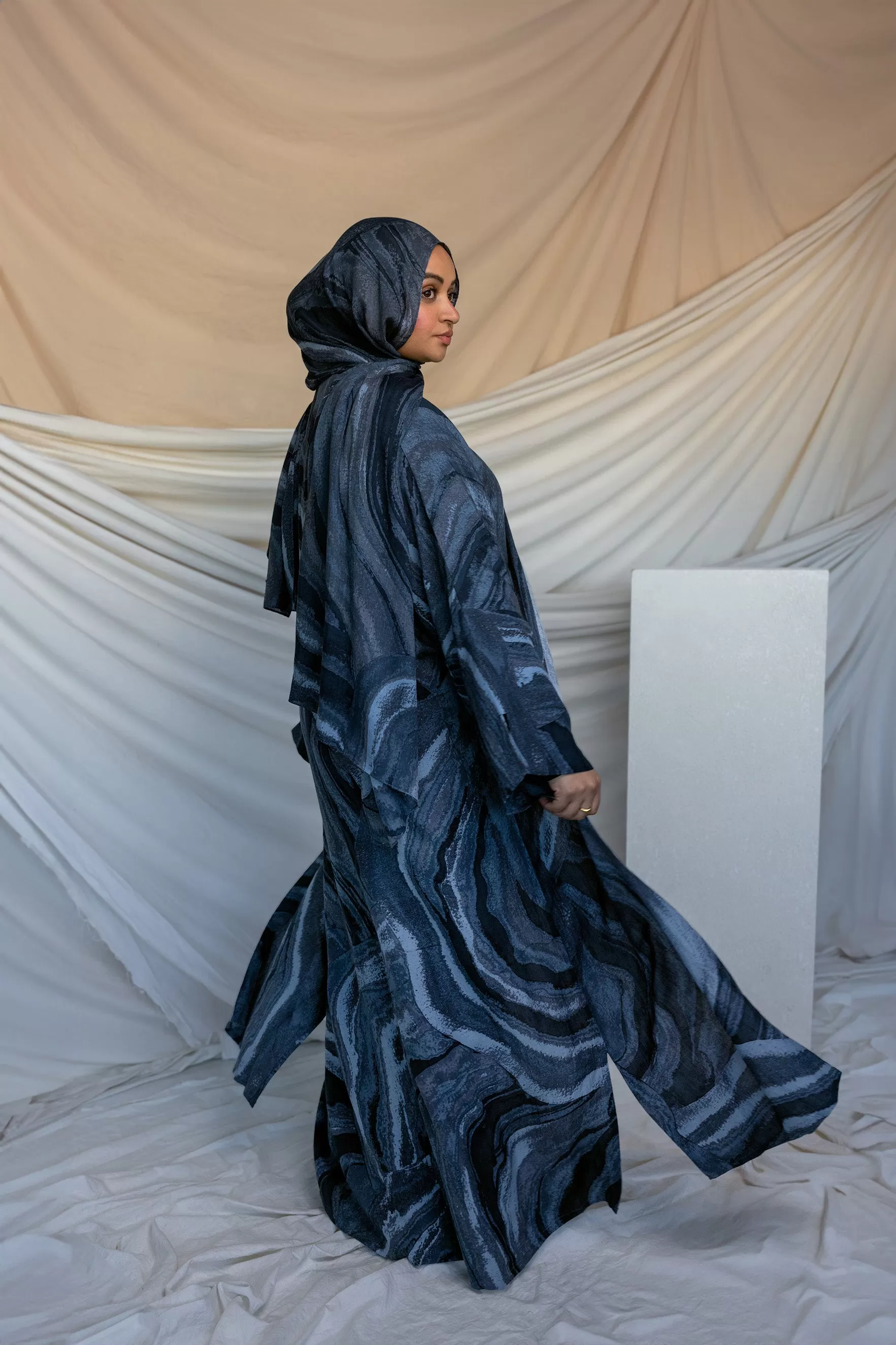 navy sediment abaya