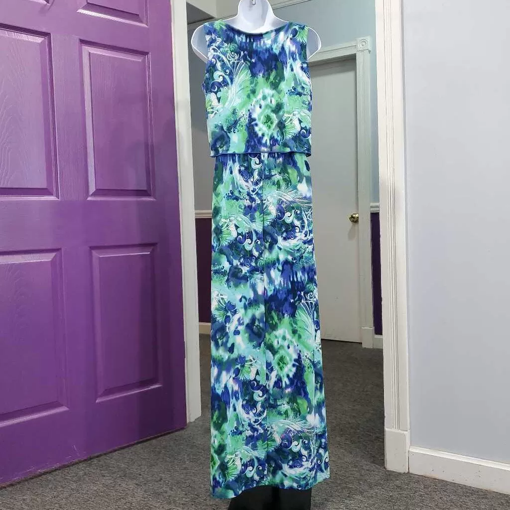 Nina Leonard Maxi Dress Small