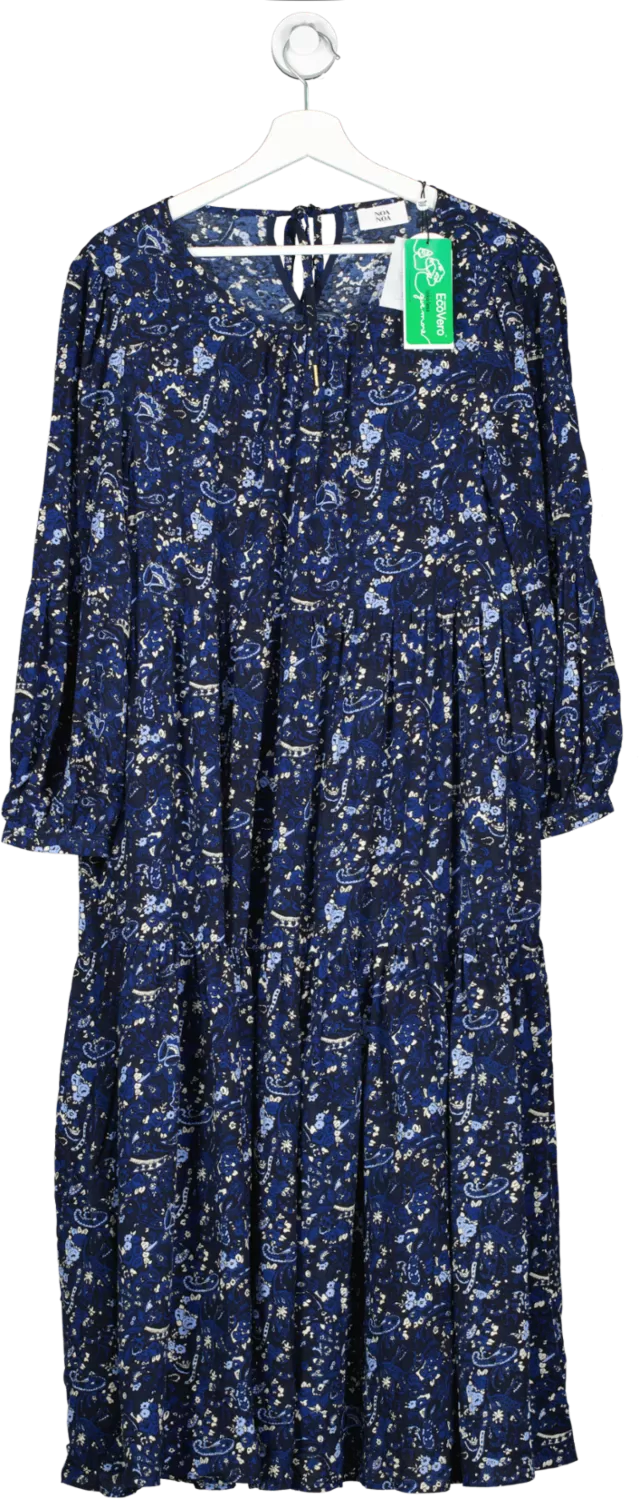 Noa Noa Blue Paisley Air Crepe Dress UK 12