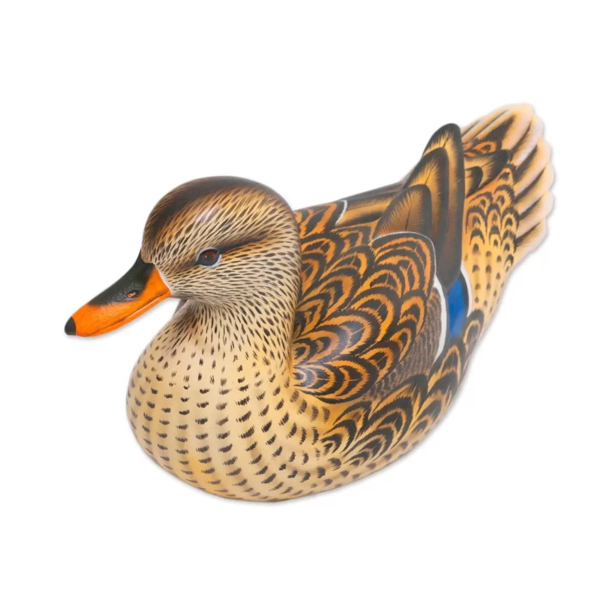 Novica Elegant Mallard Wood Statuette