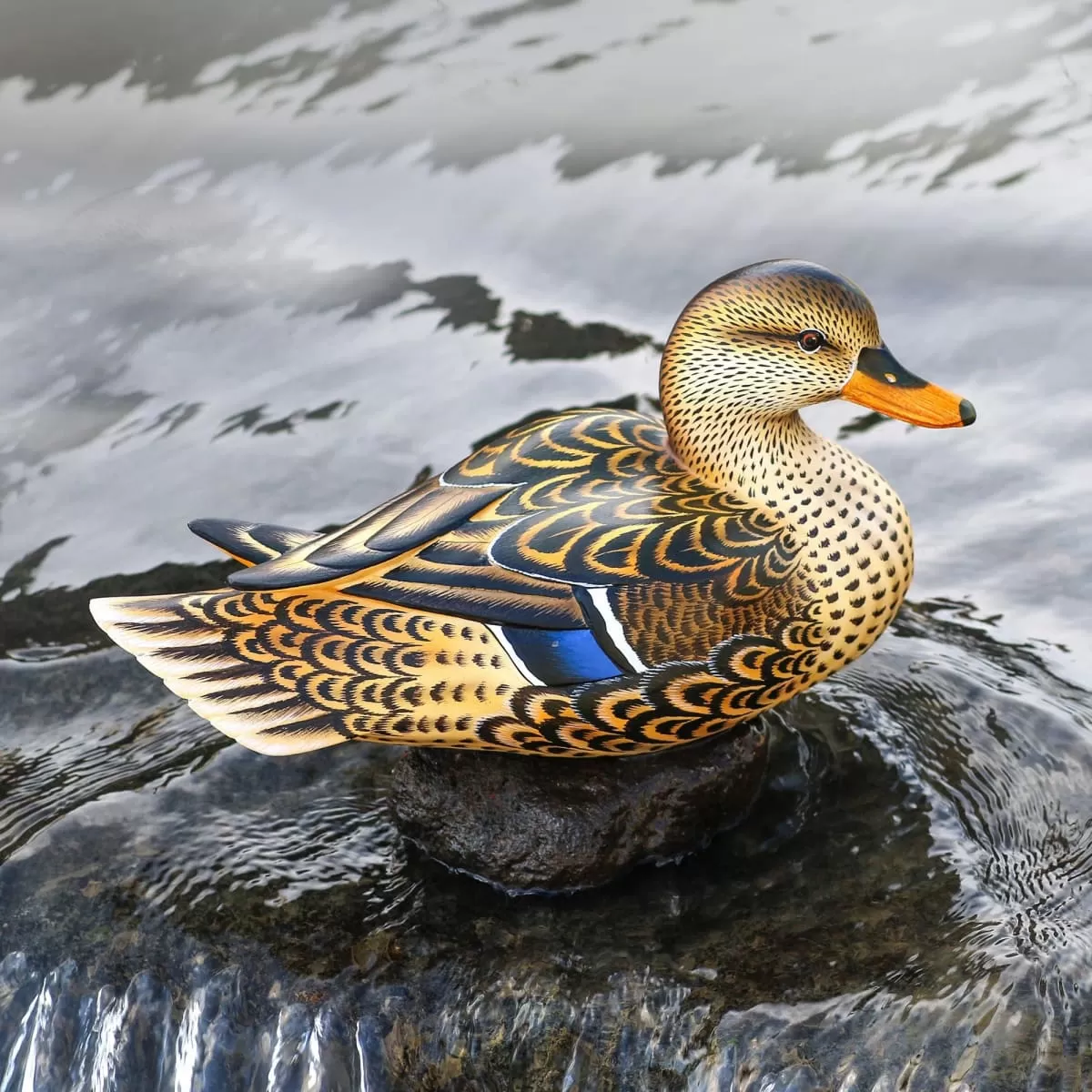 Novica Elegant Mallard Wood Statuette