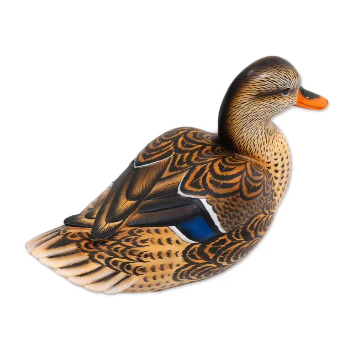 Novica Elegant Mallard Wood Statuette