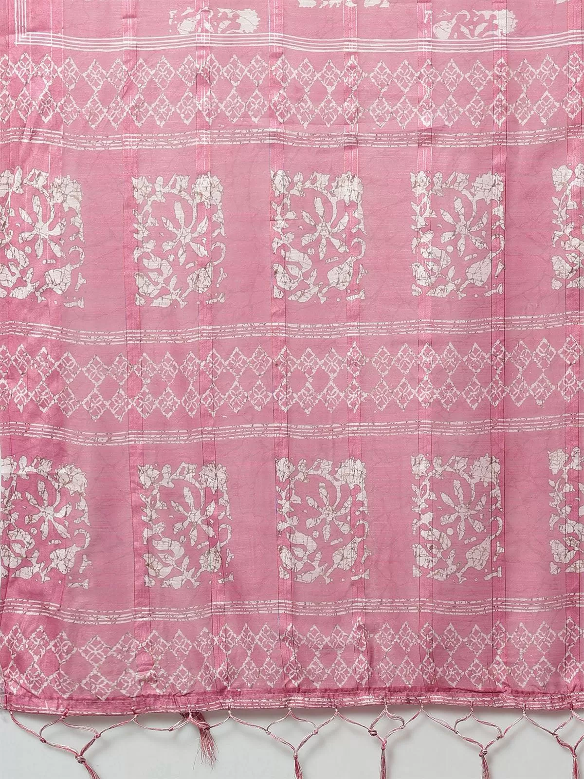 Odette Women Soft Silk Pink Printed Designer Saree With Blouse Piece