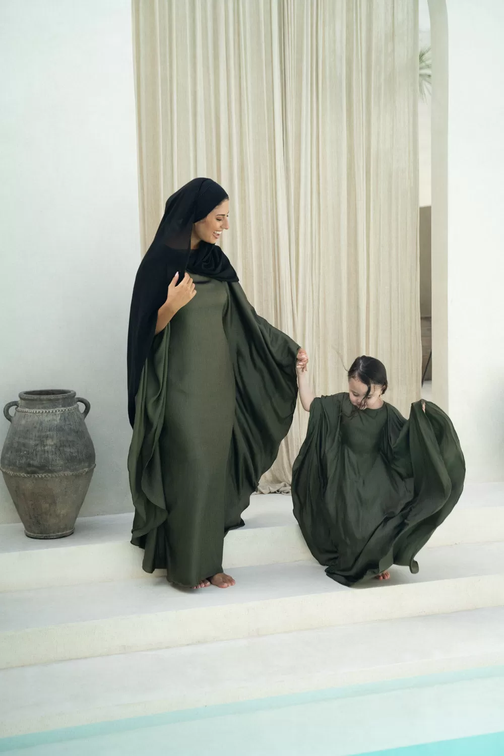 Olive Drape Kaftan