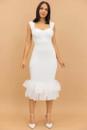 Organza Ruffle Detailed Fashion Dress