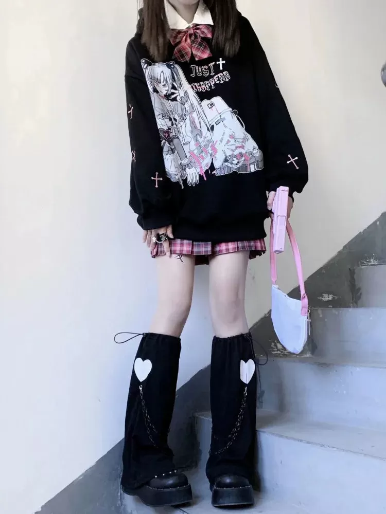 Oversized Hoodie With Unique Anime Print