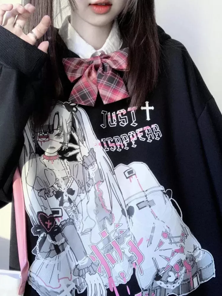 Oversized Hoodie With Unique Anime Print