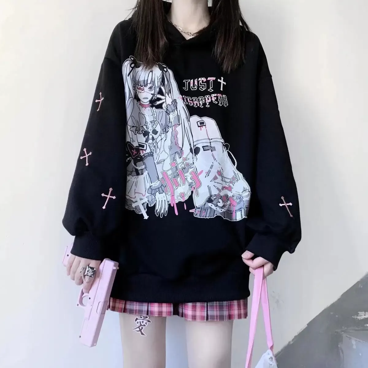 Oversized Hoodie With Unique Anime Print