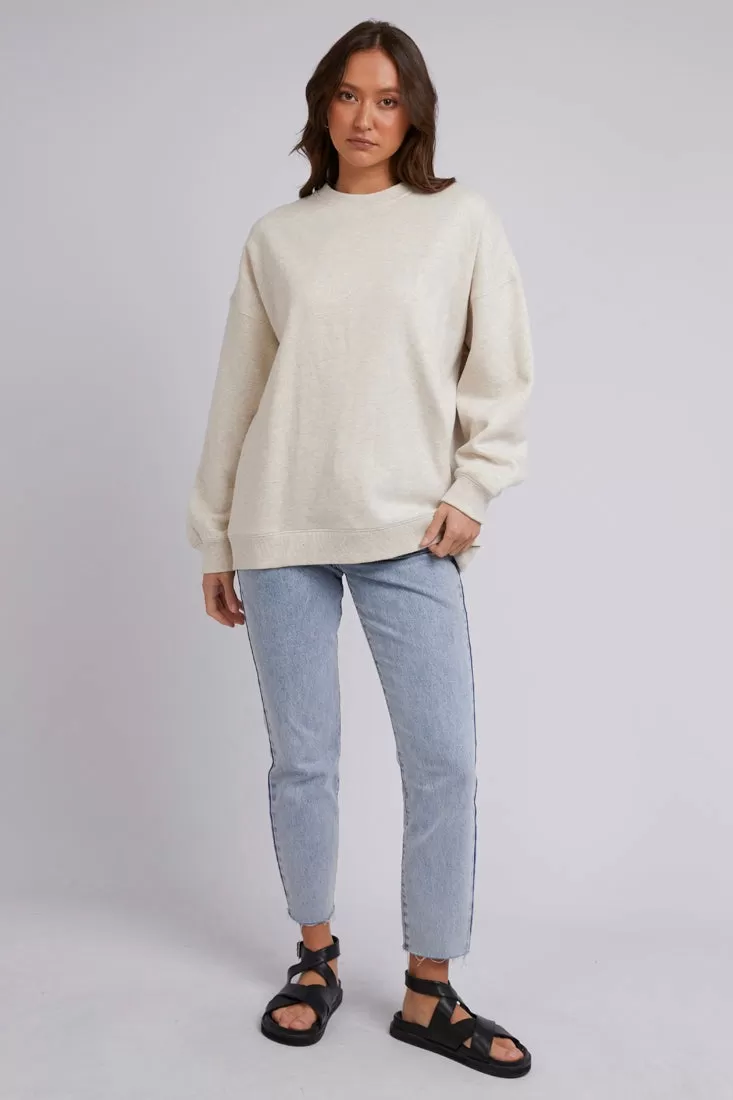 Oversized Oatmeal Crew Sweatshirt