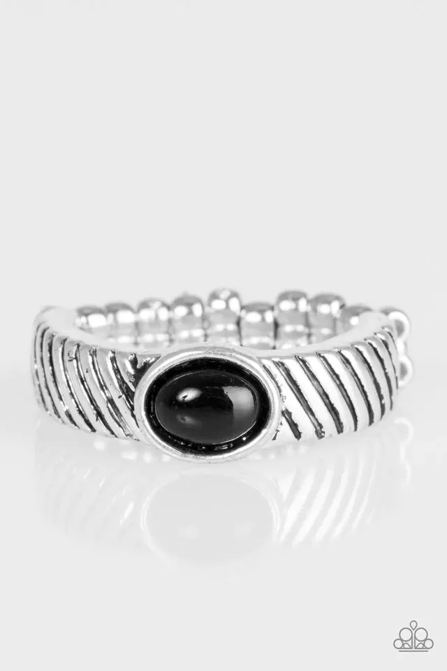 Paparazzi Accessories  - Zebra Zen #RBS1/D1 - Black Ring