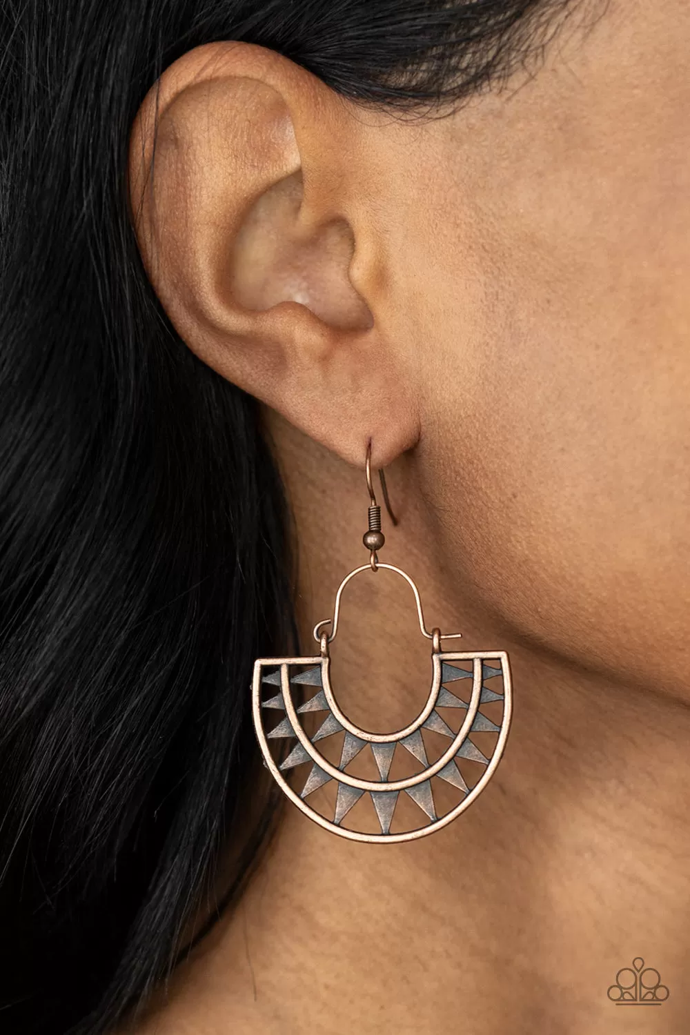 Paparazzi Solar Surge - Copper Earrings