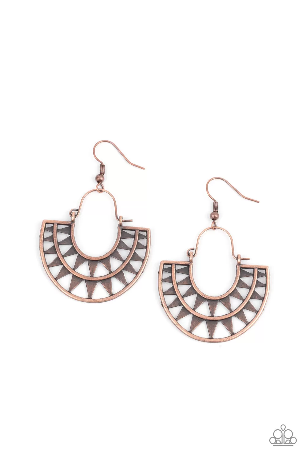 Paparazzi Solar Surge - Copper Earrings