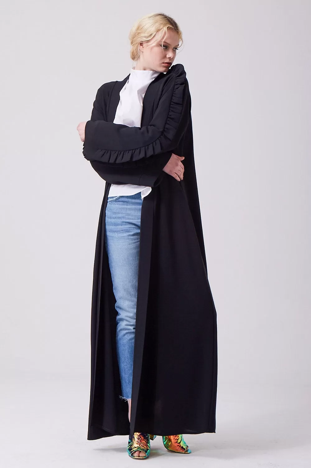 Peony Abaya Black