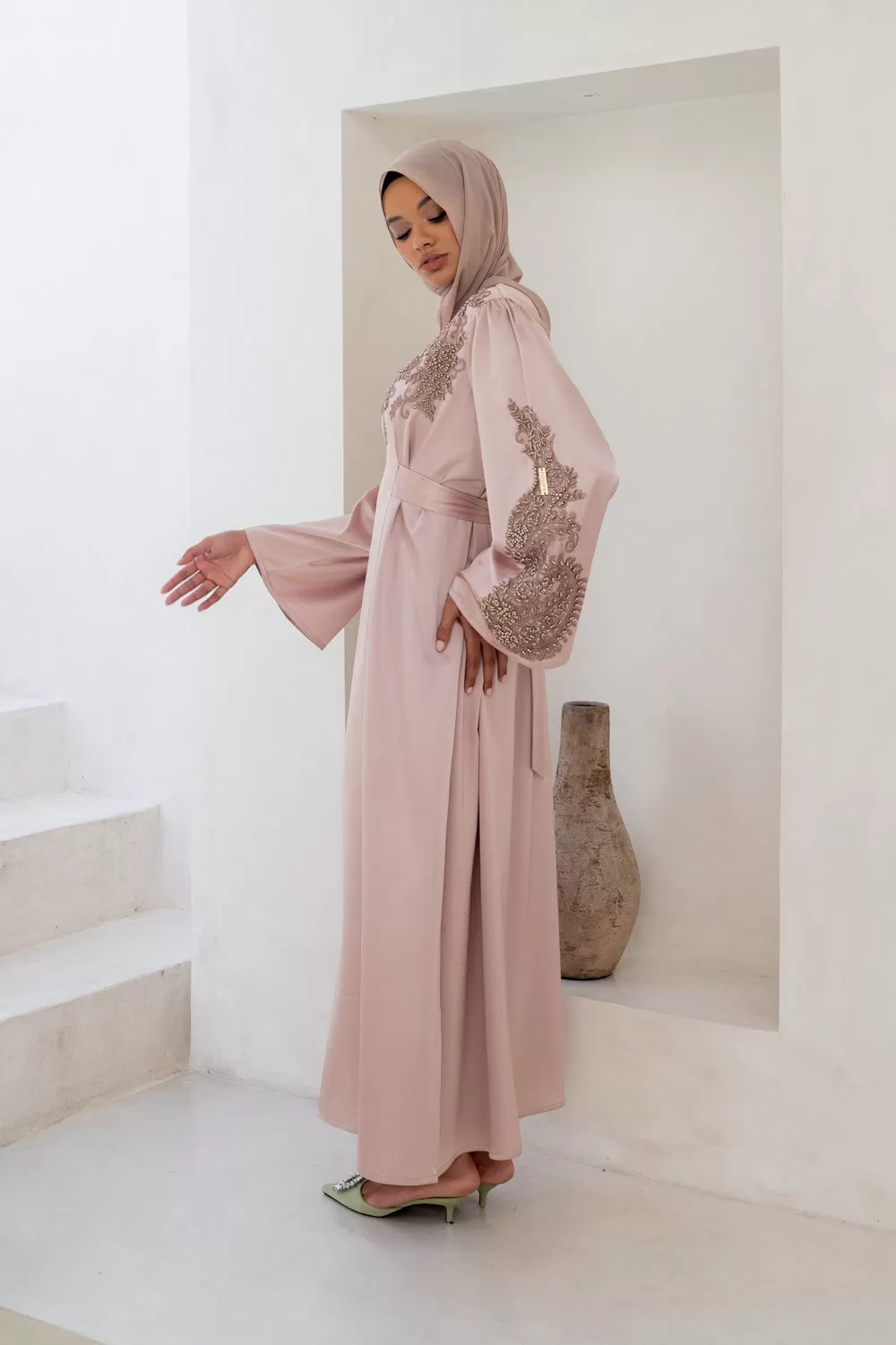 Petal Satin Abaya