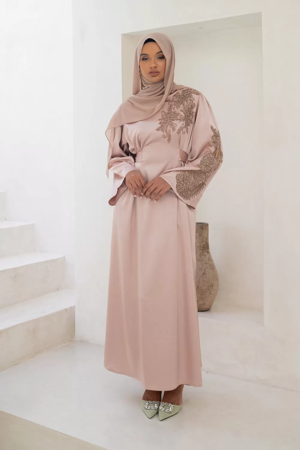 Petal Satin Abaya