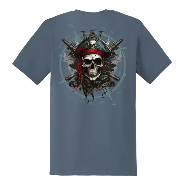 Pirate Skull Super Soft Ring Spun 100% Cotton Midweight Unisex T-Shirt TShirt