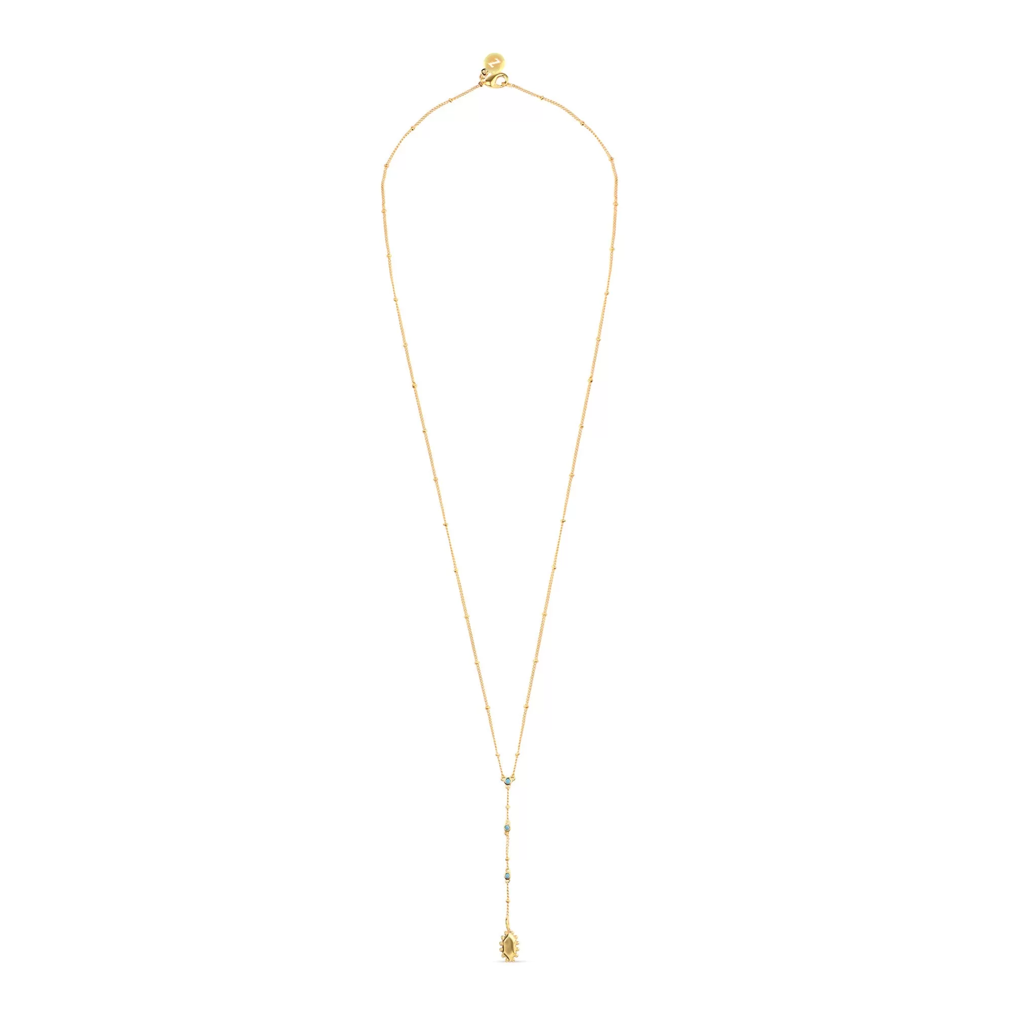 Real Gold Plated Z Long Y-Chain Necklace For Women By Accessorize London