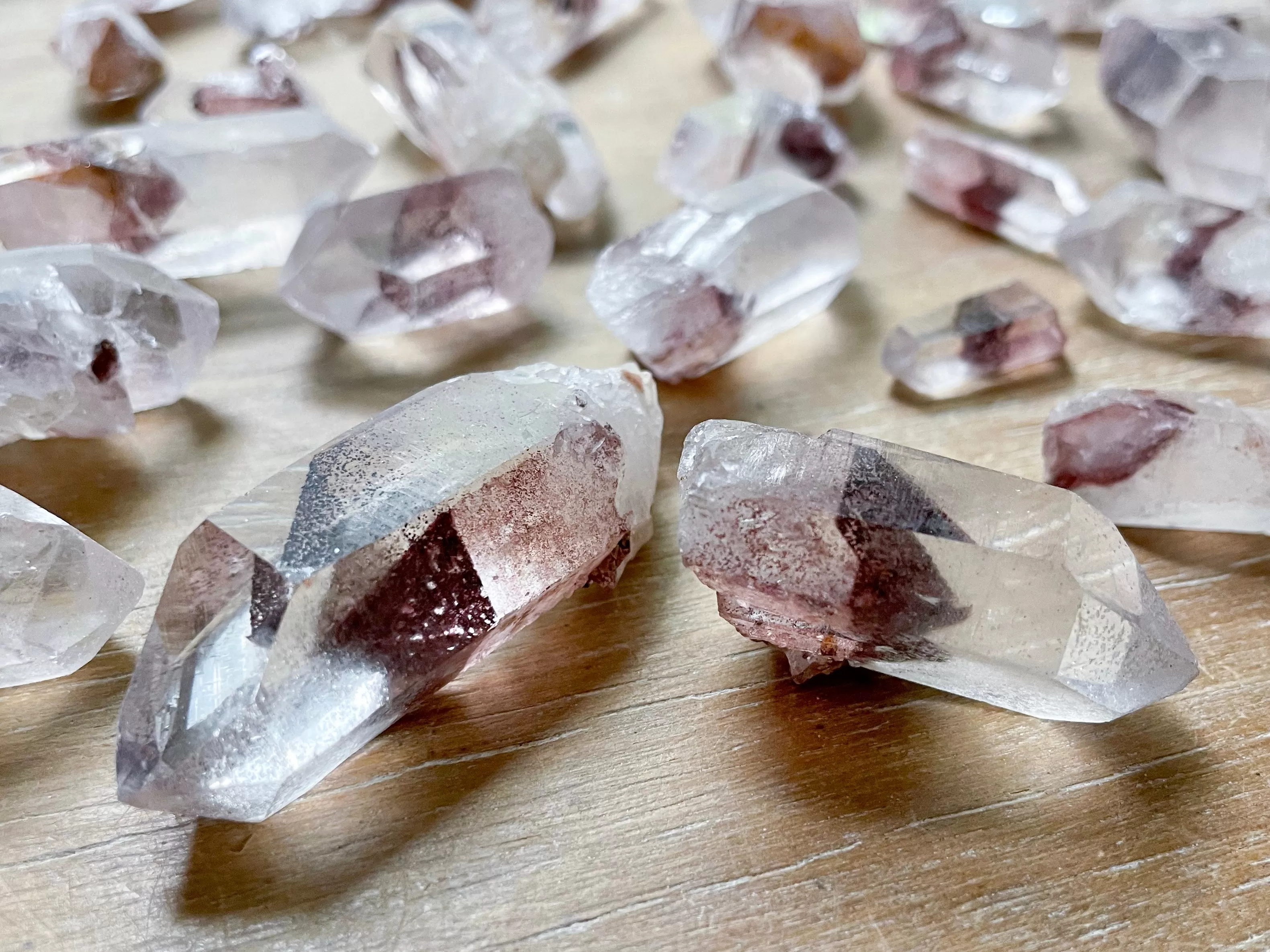 Red Phantom Quartz Points || India