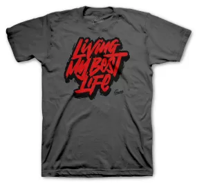 Retro 13 Red Flint Shirt - Living Life - Charcoal