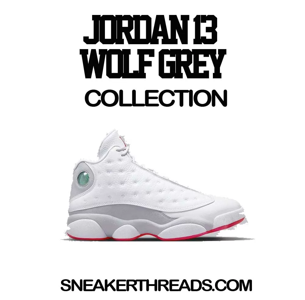 Retro 13 Wolf Grey Shirt - Bandemic - White